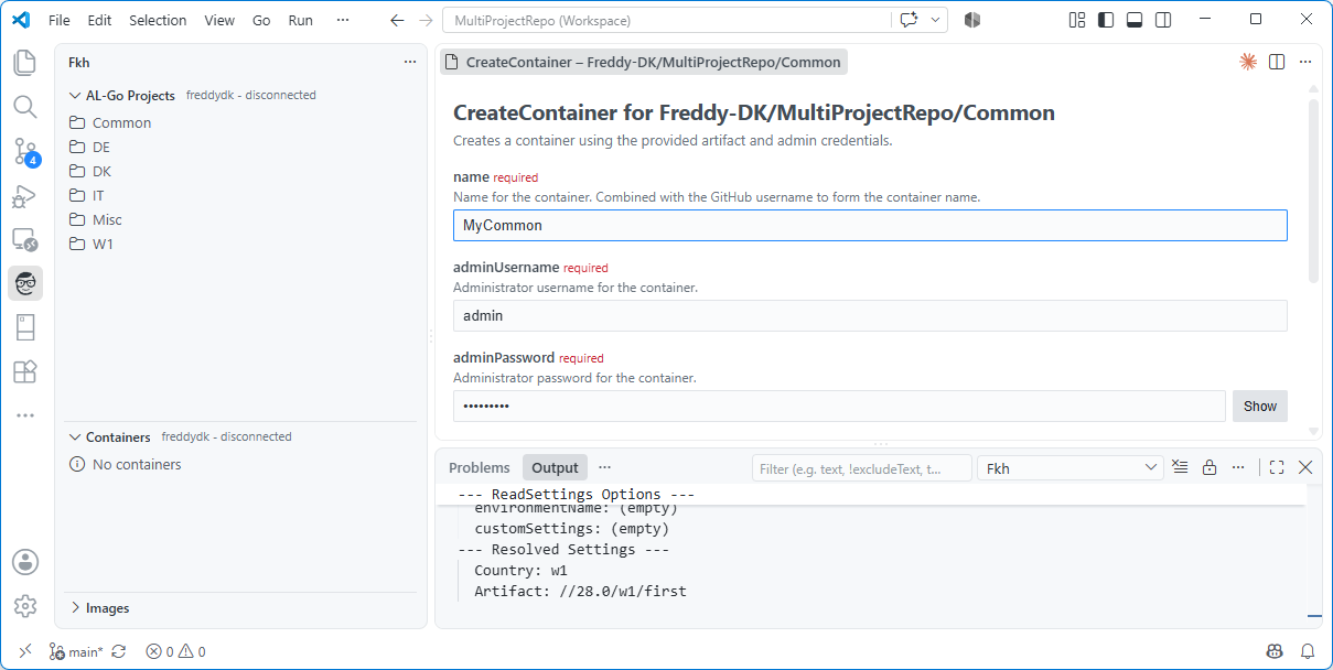 Defaulting parameters